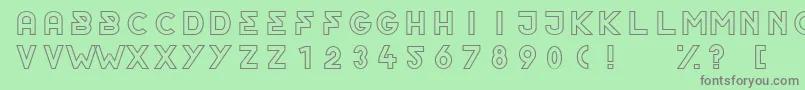OrderOutline-Schriftart – Graue Schriften auf grünem Hintergrund