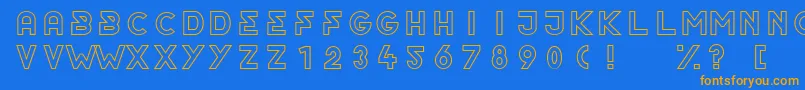 OrderOutline Font – Orange Fonts on Blue Background