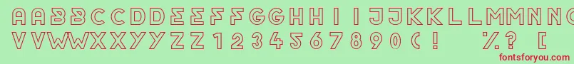 フォントOrderOutline – 赤い文字の緑の背景