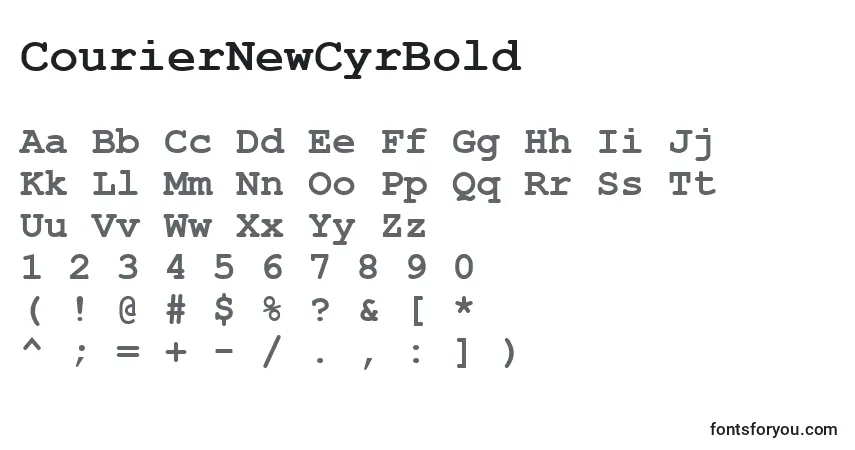 CourierNewCyrBold-fontti – aakkoset, numerot, erikoismerkit