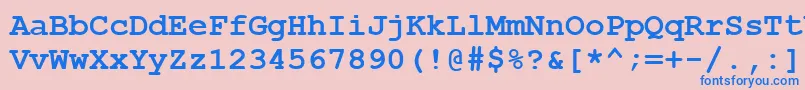 CourierNewCyrBold Font – Blue Fonts on Pink Background