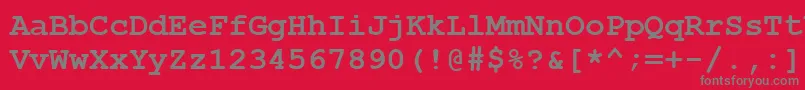 CourierNewCyrBold Font – Gray Fonts on Red Background