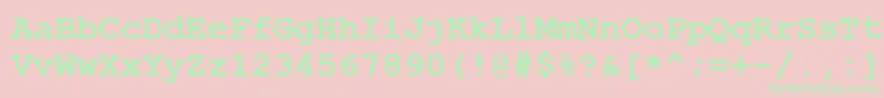 Fonte CourierNewCyrBold – fontes verdes em um fundo rosa