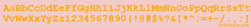 CourierNewCyrBold Font – Orange Fonts on Pink Background