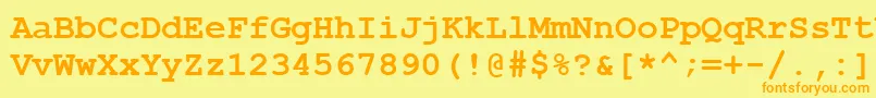 CourierNewCyrBold Font – Orange Fonts on Yellow Background