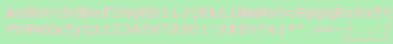 CourierNewCyrBold Font – Pink Fonts on Green Background