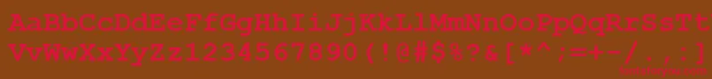 CourierNewCyrBold Font – Red Fonts on Brown Background
