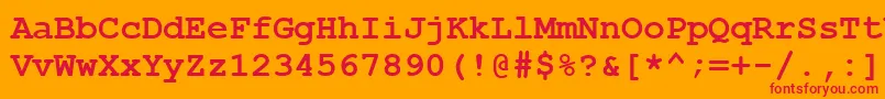 Шрифт CourierNewCyrBold – красные шрифты на оранжевом фоне