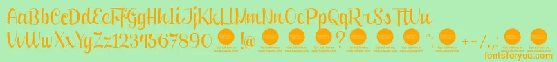 PersonaluseClipperScriptFat Font – Orange Fonts on Green Background