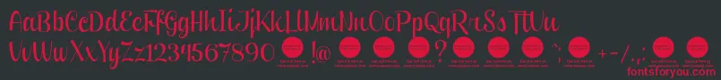 PersonaluseClipperScriptFat Font – Red Fonts on Black Background