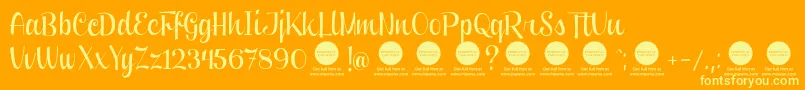 PersonaluseClipperScriptFat Font – Yellow Fonts on Orange Background