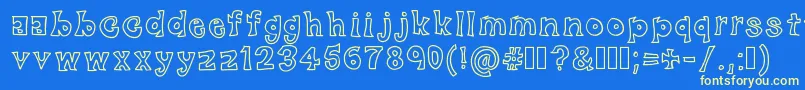 フォントBlackFriday – 黄色の文字、青い背景