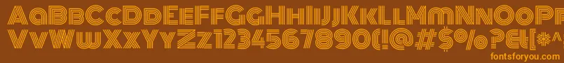 MonotonRegular-Schriftart – Orangefarbene Schriften auf braunem Hintergrund