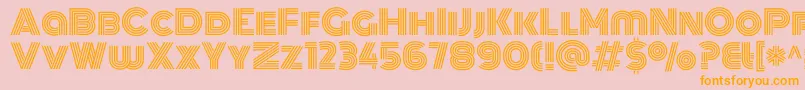 MonotonRegular-Schriftart – Orangefarbene Schriften auf rosa Hintergrund