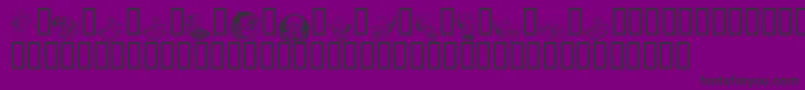 Fonte LcrCutesyCupid – fontes pretas em um fundo violeta