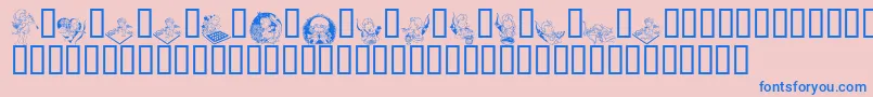 LcrCutesyCupid Font – Blue Fonts on Pink Background
