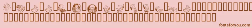 LcrCutesyCupid Font – Brown Fonts on Pink Background