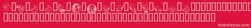 LcrCutesyCupid Font – Pink Fonts on Red Background