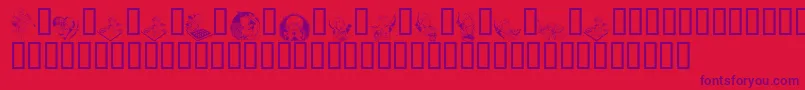LcrCutesyCupid Font – Purple Fonts on Red Background