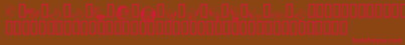 LcrCutesyCupid Font – Red Fonts on Brown Background