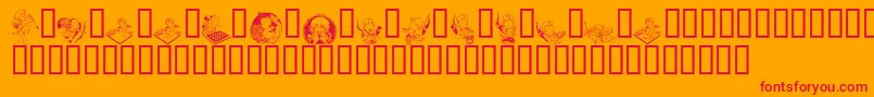 LcrCutesyCupid Font – Red Fonts on Orange Background