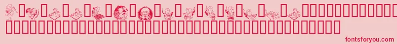 フォントLcrCutesyCupid – ピンクの背景に赤い文字