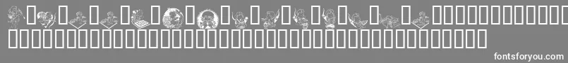 LcrCutesyCupid-Schriftart – Weiße Schriften auf grauem Hintergrund