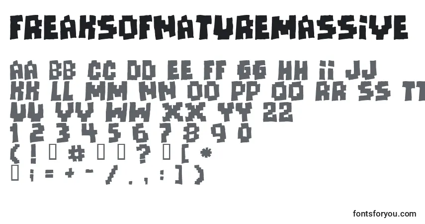 Schriftart Freaksofnaturemassive – Alphabet, Zahlen, spezielle Symbole
