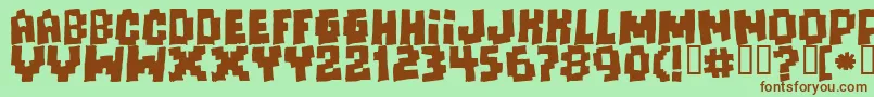 Freaksofnaturemassive Font – Brown Fonts on Green Background