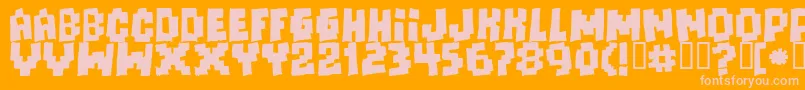 Freaksofnaturemassive-fontti – vaaleanpunaiset fontit oranssilla taustalla