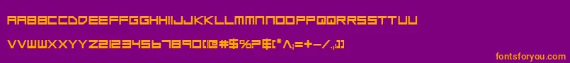 フォントLowGunScreenBold – 紫色の背景にオレンジのフォント