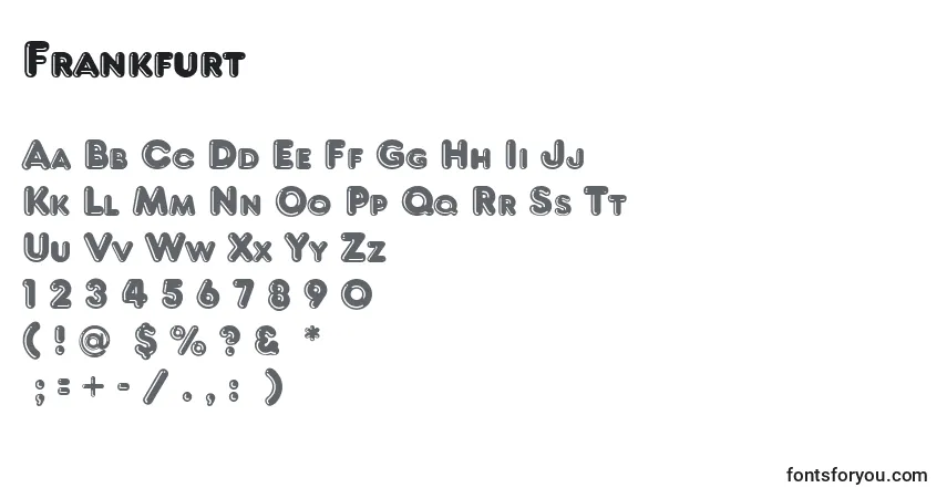 Fuente Frankfurt - alfabeto, números, caracteres especiales