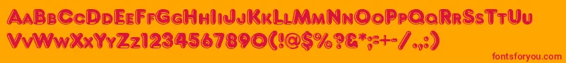 フォントFrankfurt – オレンジの背景に赤い文字
