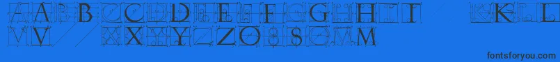 Sketchesbyduerer Font – Black Fonts on Blue Background