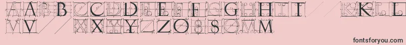 Fonte Sketchesbyduerer – fontes pretas em um fundo rosa