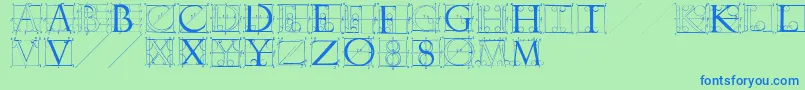 Sketchesbyduerer Font – Blue Fonts on Green Background