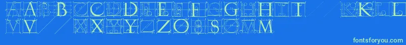 Sketchesbyduerer Font – Green Fonts on Blue Background