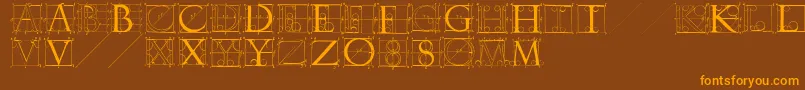 Sketchesbyduerer Font – Orange Fonts on Brown Background