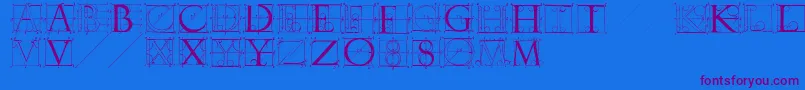 Sketchesbyduerer Font – Purple Fonts on Blue Background