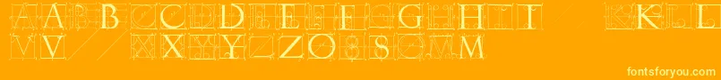 Sketchesbyduerer Font – Yellow Fonts on Orange Background