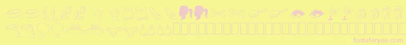 PrincessOt Font – Pink Fonts on Yellow Background