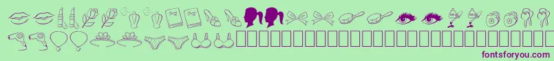 PrincessOt Font – Purple Fonts on Green Background