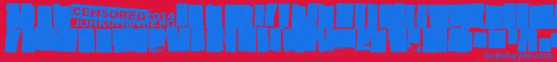 Sensuroitu Font – Blue Fonts on Red Background