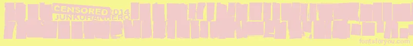 Sensuroitu-fontti – vaaleanpunaiset fontit keltaisella taustalla