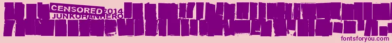 Sensuroitu-Schriftart – Violette Schriften auf rosa Hintergrund