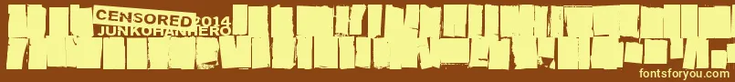 Sensuroitu Font – Yellow Fonts on Brown Background