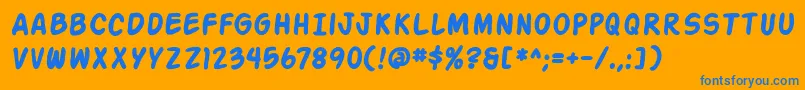 ActionManBold Font – Blue Fonts on Orange Background