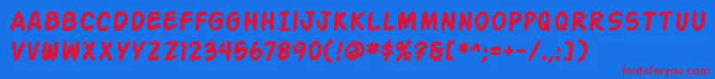 ActionManBold Font – Red Fonts on Blue Background