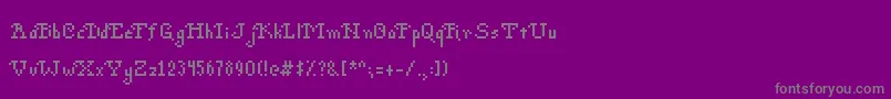 PohPixels-fontti – harmaat kirjasimet violetilla taustalla