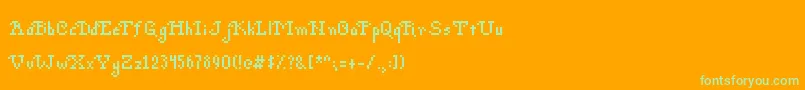 PohPixels Font – Green Fonts on Orange Background